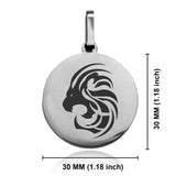 Stainless Steel Tribal Leo Zodiac (Lion) Round Medallion Pendant