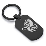 Stainless Steel Tribal Virgo Zodiac (Maiden) Dog Tag Keychain - Comfort Zone Studios