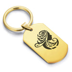 Stainless Steel Tribal Virgo Zodiac (Maiden) Dog Tag Keychain - Comfort Zone Studios
