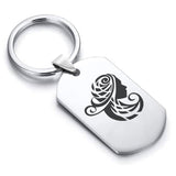 Stainless Steel Tribal Virgo Zodiac (Maiden) Dog Tag Keychain - Comfort Zone Studios