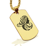 Stainless Steel Tribal Virgo Zodiac (Maiden) Dog Tag Pendant - Comfort Zone Studios