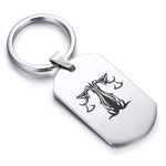 Stainless Steel Tribal Libra Zodiac (Scales) Dog Tag Keychain - Comfort Zone Studios
