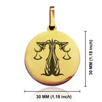 Stainless Steel Tribal Libra Zodiac (Scales) Round Medallion Pendant