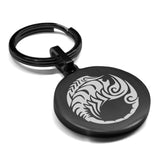 Stainless Steel Tribal Scorpio Zodiac (Scorpion) Round Medallion Keychain