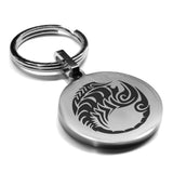 Stainless Steel Tribal Scorpio Zodiac (Scorpion) Round Medallion Keychain