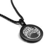 Stainless Steel Tribal Scorpio Zodiac (Scorpion) Round Medallion Pendant