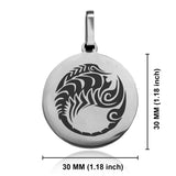 Stainless Steel Tribal Scorpio Zodiac (Scorpion) Round Medallion Pendant