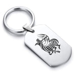 Stainless Steel Tribal Sagittarius Zodiac (Centaur Archer) Dog Tag Keychain - Comfort Zone Studios