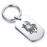 Stainless Steel Tribal Sagittarius Zodiac (Centaur Archer) Dog Tag Keychain - Comfort Zone Studios