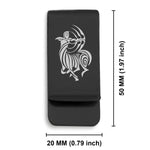 Stainless Steel Tribal Sagittarius Zodiac (Centaur Archer) Classic Slim Money Clip