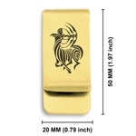 Stainless Steel Tribal Sagittarius Zodiac (Centaur Archer) Classic Slim Money Clip