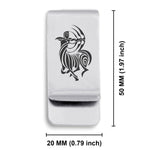 Stainless Steel Tribal Sagittarius Zodiac (Centaur Archer) Classic Slim Money Clip