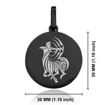 Stainless Steel Tribal Sagittarius Zodiac (Centaur Archer) Round Medallion Pendant