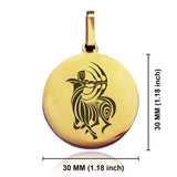Stainless Steel Tribal Sagittarius Zodiac (Centaur Archer) Round Medallion Pendant