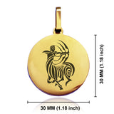 Stainless Steel Tribal Sagittarius Zodiac (Centaur Archer) Round Medallion Keychain
