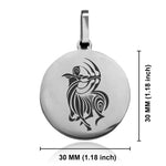 Stainless Steel Tribal Sagittarius Zodiac (Centaur Archer) Round Medallion Pendant