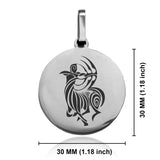 Stainless Steel Tribal Sagittarius Zodiac (Centaur Archer) Round Medallion Pendant
