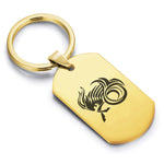 Stainless Steel Tribal Capricorn Zodiac (Sea Goat) Dog Tag Keychain - Comfort Zone Studios