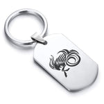 Stainless Steel Tribal Capricorn Zodiac (Sea Goat) Dog Tag Keychain - Comfort Zone Studios