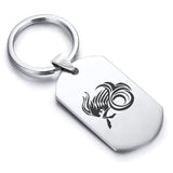 Stainless Steel Tribal Capricorn Zodiac (Sea Goat) Dog Tag Keychain - Comfort Zone Studios