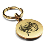 Stainless Steel Tribal Capricorn Zodiac (Sea Goat) Round Medallion Keychain