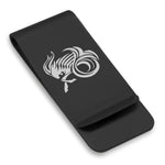 Stainless Steel Tribal Capricorn Zodiac (Sea Goat) Classic Slim Money Clip