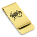 Stainless Steel Tribal Capricorn Zodiac (Sea Goat) Classic Slim Money Clip