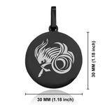 Stainless Steel Tribal Capricorn Zodiac (Sea Goat) Round Medallion Pendant