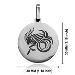 Stainless Steel Tribal Capricorn Zodiac (Sea Goat) Round Medallion Pendant