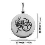 Stainless Steel Tribal Capricorn Zodiac (Sea Goat) Round Medallion Pendant