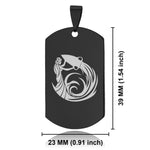 Stainless Steel Tribal Aquarius Zodiac (Water Bearer) Dog Tag Keychain - Comfort Zone Studios