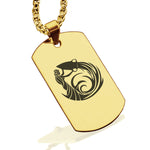 Stainless Steel Tribal Aquarius Zodiac (Water Bearer) Dog Tag Pendant - Comfort Zone Studios