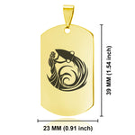 Stainless Steel Tribal Aquarius Zodiac (Water Bearer) Dog Tag Keychain - Comfort Zone Studios