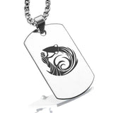 Stainless Steel Tribal Aquarius Zodiac (Water Bearer) Dog Tag Pendant - Comfort Zone Studios