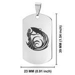 Stainless Steel Tribal Aquarius Zodiac (Water Bearer) Dog Tag Keychain - Comfort Zone Studios