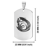 Stainless Steel Tribal Aquarius Zodiac (Water Bearer) Dog Tag Pendant - Comfort Zone Studios