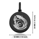Stainless Steel Tribal Aquarius Zodiac (Water Bearer) Round Medallion Pendant
