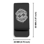 Stainless Steel Tribal Pisces Zodiac (Two Fishes) Classic Slim Money Clip