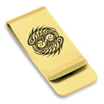 Stainless Steel Tribal Pisces Zodiac (Two Fishes) Classic Slim Money Clip