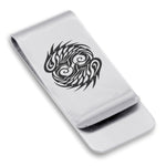 Stainless Steel Tribal Pisces Zodiac (Two Fishes) Classic Slim Money Clip