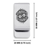 Stainless Steel Tribal Pisces Zodiac (Two Fishes) Classic Slim Money Clip