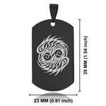 Stainless Steel Tribal Pisces Zodiac (Two Fishes) Dog Tag Keychain - Comfort Zone Studios