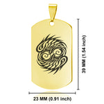 Stainless Steel Tribal Pisces Zodiac (Two Fishes) Dog Tag Keychain - Comfort Zone Studios