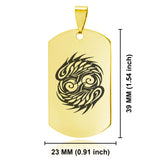 Stainless Steel Tribal Pisces Zodiac (Two Fishes) Dog Tag Keychain - Comfort Zone Studios