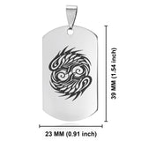 Stainless Steel Tribal Pisces Zodiac (Two Fishes) Dog Tag Keychain - Comfort Zone Studios