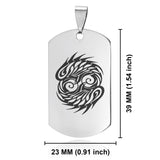 Stainless Steel Tribal Pisces Zodiac (Two Fishes) Dog Tag Keychain - Comfort Zone Studios