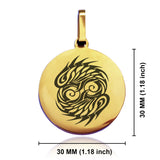 Stainless Steel Tribal Pisces Zodiac (Two Fishes) Round Medallion Pendant