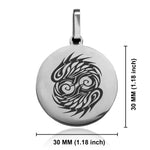 Stainless Steel Tribal Pisces Zodiac (Two Fishes) Round Medallion Keychain